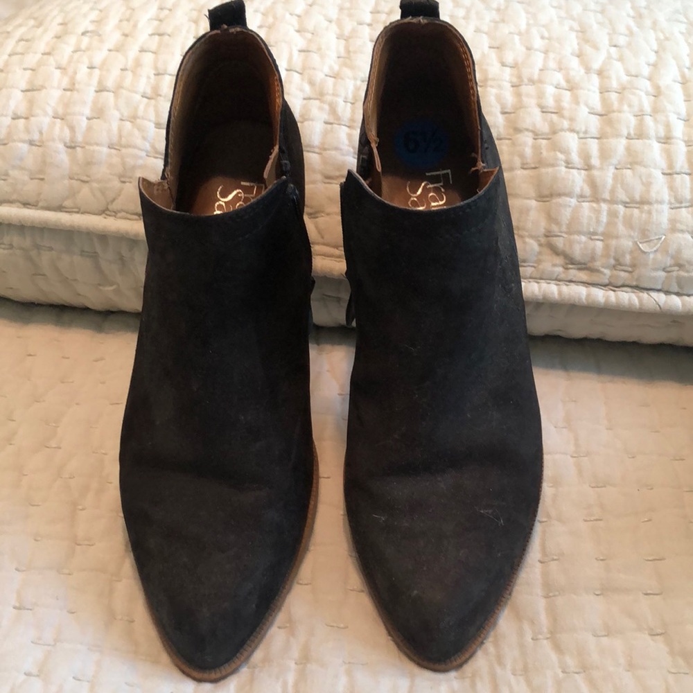 Franco Sarto black suede booties size 6.5